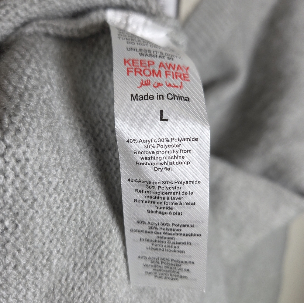 Nwt Boohoo Man Oversized Double Layer Brushed Knitted Jumper grey, size L. - Picture 3 of 4